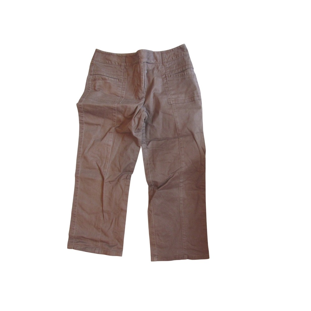 Ann Taylor LOFT Pants 10 Brown Laura Cropped Capri Stretch Cotton Casual Work